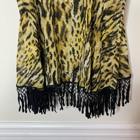 For Love and Lemons leopard fringe tassel sleeveless blouse size Medium - Picture 7 of 7